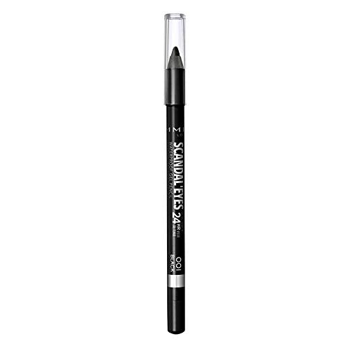 Rimmel London Scandaleyes Waterproof Gel Pencil Eyeliner, Long-Wearing, Ultra-Smooth, Smudge-Proof, 001, Black, 0.04oz