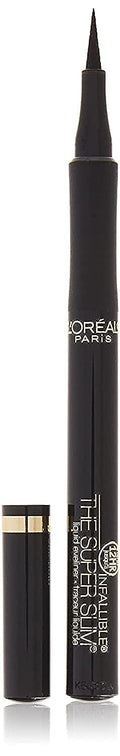 L'Oreal Paris Makeup Infallible Super Slim Long-Lasting Liquid Eyeliner, Ultra-Fine Felt Tip, Quick Drying Formula, Glides on Smoothly, Black, Pack of 1