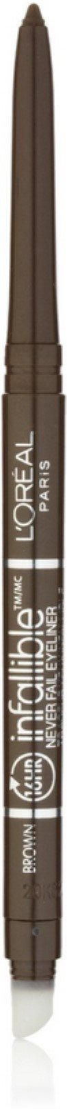 L'Oreal Paris Makeup Infallible Never Fail Original Mechanical Pencil Eyeliner with Built in Sharpener, Brown, 0.008 oz.