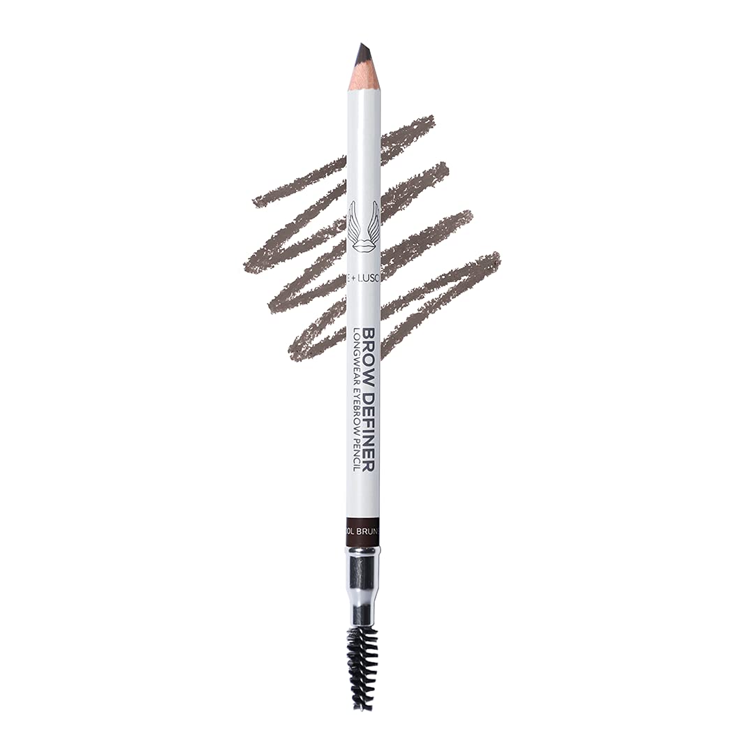 True + Luscious Brow Definer Pencil | Pomade and Powder Combo with Organic Castor Oil | Fills Shapes Eyebrows Waterproof Long-Lasting Vegan Cruelty-Free Clean Waterproof | Taupe (Universal)