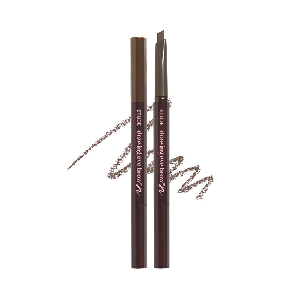 ETUDE Drawing Eye Brow Pro (Dark Brown) Eyebrow Pencil for women, Microblading, Long Lasting, Soft Textured Natural Daily Look, Korean Makeup, Beauty (0.008 Ounce)