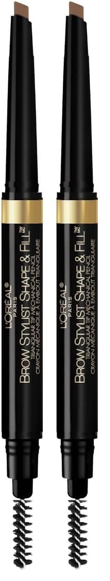 L'Oreal Paris Brow Stylist Shape & Fill Mechanical Eye Brow Makeup Pencil, Dark Brunette, 0.008 oz.