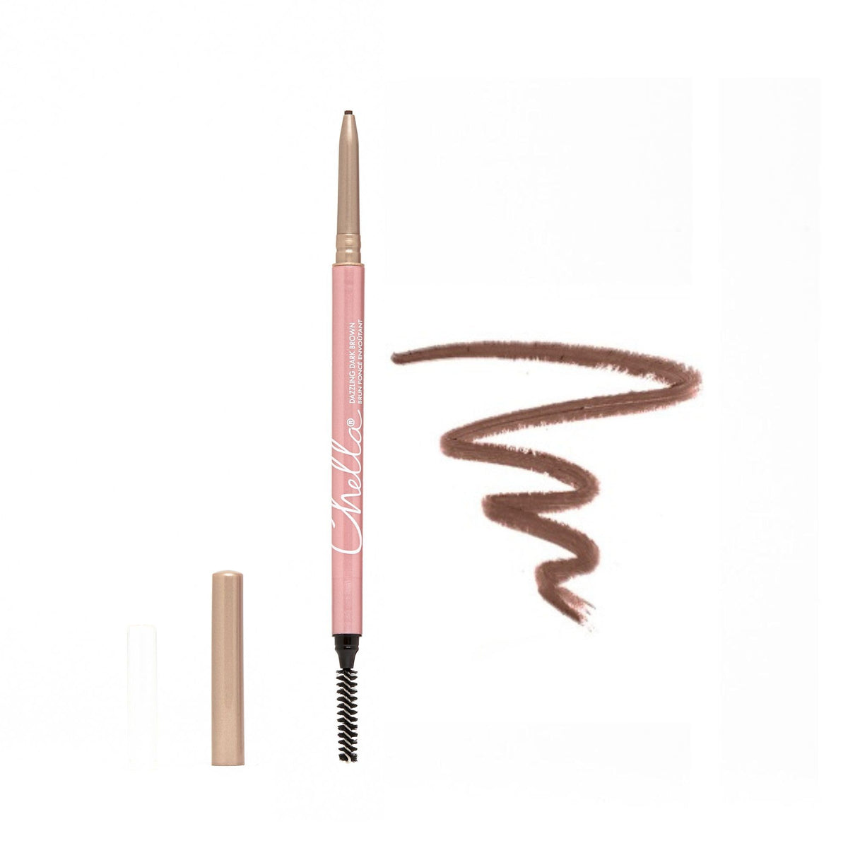 Chella Eyebrow Pencil, Long-Wear Definer with Precise Tip (Taupe)