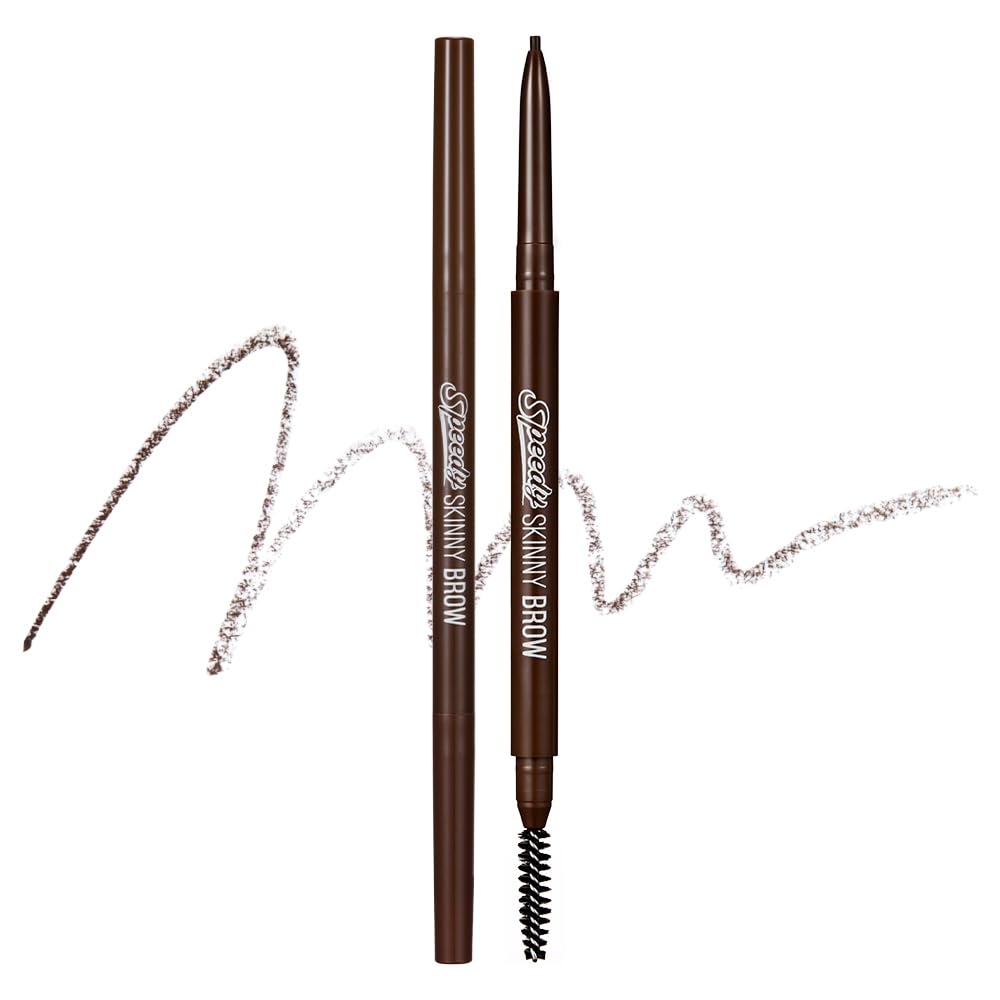 PERIPERA Speedy Skinny Brow (09 Taupe Brown),1.5mm Precise Eyebrow Pencil, Dual-Sided Fine Tip Shades, Define Fills Brow Make up, K Beauty, Korean Make-up, Safe for Sensitive Skin