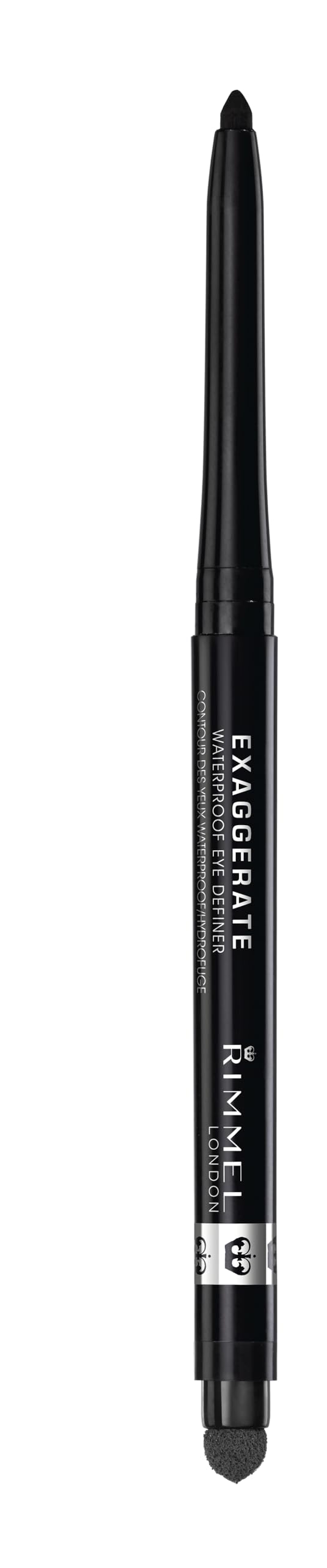 Rimmel London Exaggerate Waterproof Eye Definer Eyeliner, Highly Pigmented, Long-Wearing, Built-In Smudger, 212, Rich Brown, 0.01oz