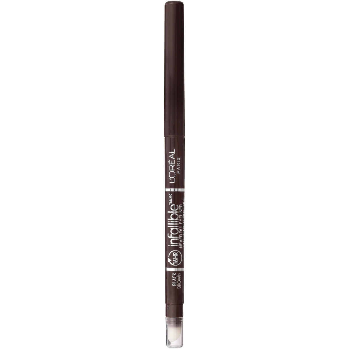 L'Oreal Paris Makeup Infallible Never Fail Original Mechanical Pencil Eyeliner with Built in Sharpener, Brown, 0.008 oz.