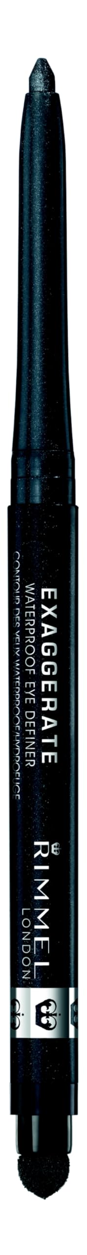 Rimmel London Exaggerate Waterproof Eye Definer Eyeliner, Highly Pigmented, Long-Wearing, Built-In Smudger, 212, Rich Brown, 0.01oz