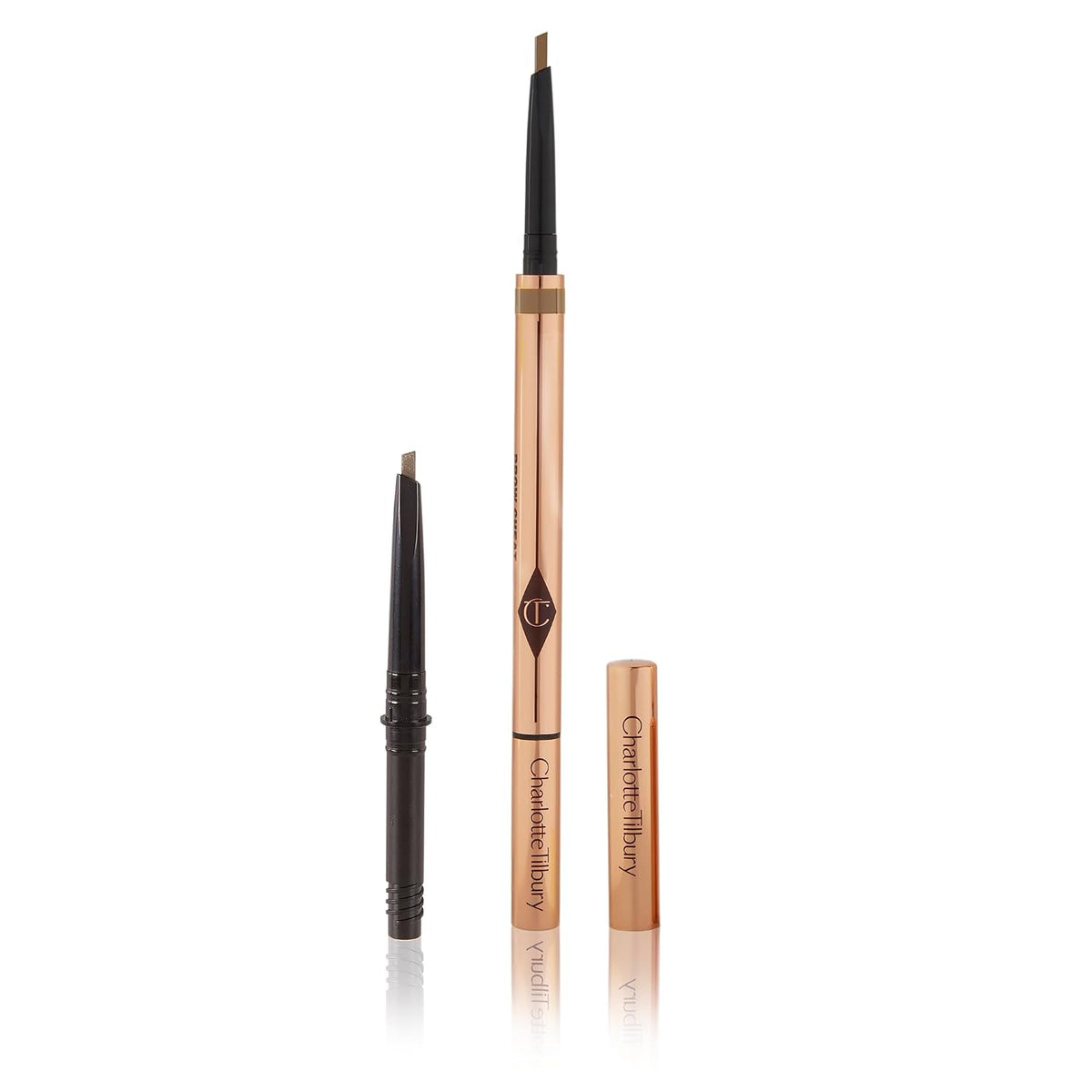 Charlotte Tilbury Brow Cheat Eyebrow Pencil - Refillable Micro-Precision Brow Pencil with Angled Tip for Natural Hair-Like Strokes - 16-Hour Wear, Waterproof, Vitamin E + Carnauba Wax
