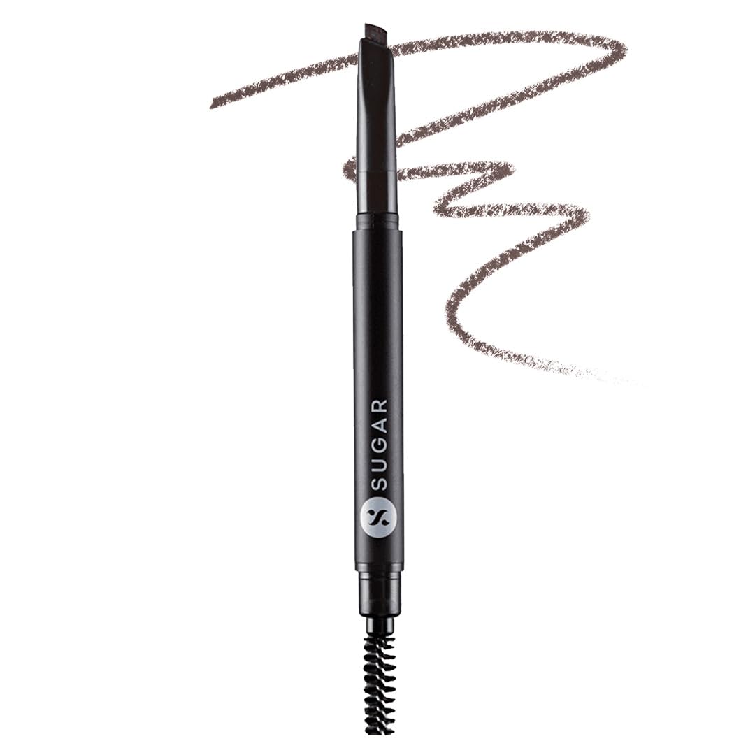 SUGAR Cosmetics Arch Arrival Brow Definer with Spoolie Lasts Upto 12hrs Pigmented Eyebrow Pencil Long Lasting & Natural Finish 3.5gm 1 count (Pack of 1) 02 Taupe Tom (Grey Brown)