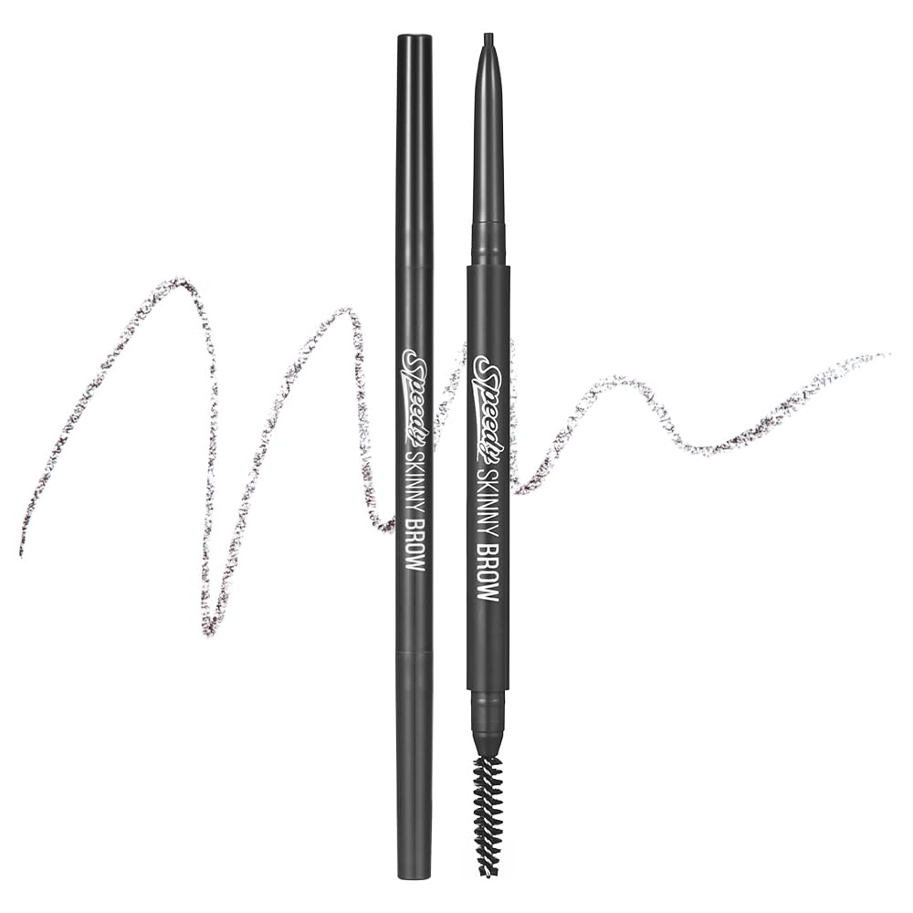 PERIPERA Speedy Skinny Brow (09 Taupe Brown),1.5mm Precise Eyebrow Pencil, Dual-Sided Fine Tip Shades, Define Fills Brow Make up, K Beauty, Korean Make-up, Safe for Sensitive Skin