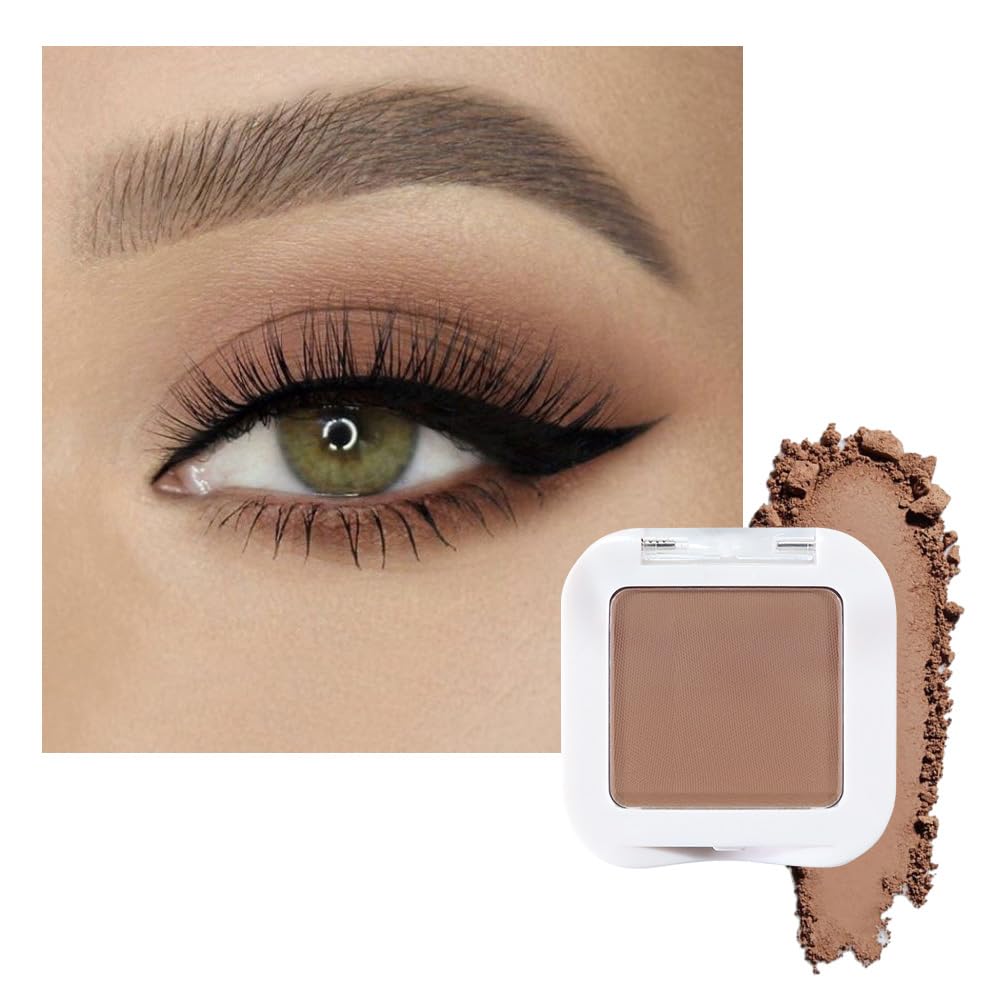 evpct Mauve Taupe Plum Matte Single Eye Shadow Palette Makeup for Older Women, Plum Lavender Purple Natural Cream Eyeshadow Palette for Green Eyes, High Pigment Mini Monochrome Eyeshadow