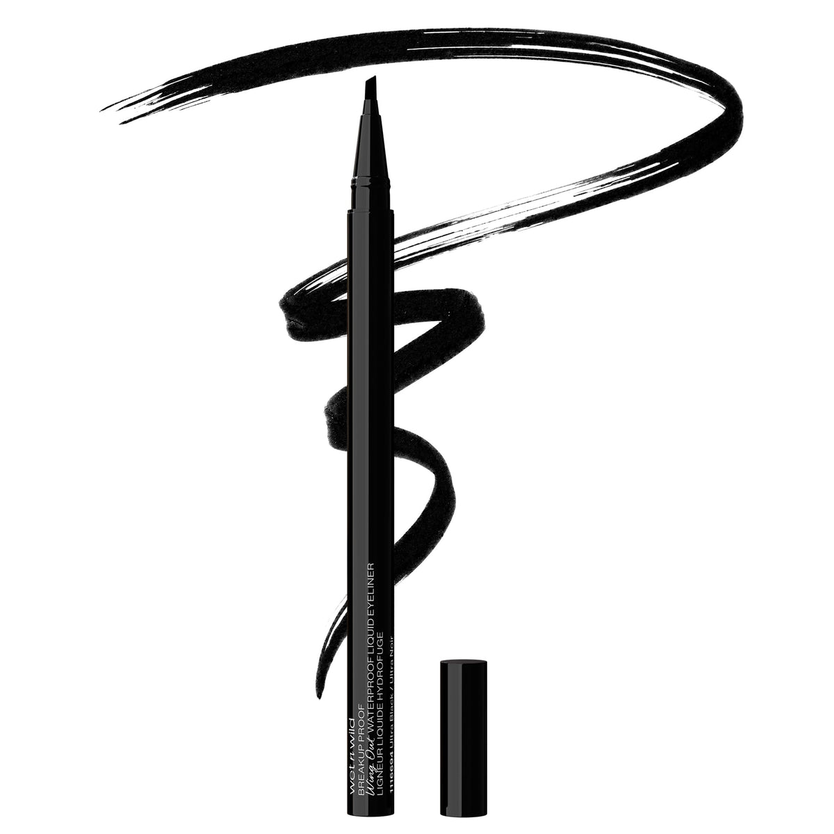 wet n wild Mega Last Breakup Proof Liquid Eyeliner - Ultra-Fine Brush, Waterproof, 16-Hour Long-Lasting Wear- Cruelty-Free & Vegan - Black