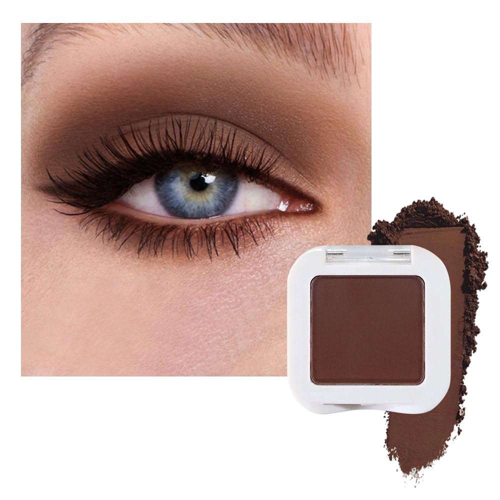 evpct Mauve Taupe Plum Matte Single Eye Shadow Palette Makeup for Older Women, Plum Lavender Purple Natural Cream Eyeshadow Palette for Green Eyes, High Pigment Mini Monochrome Eyeshadow