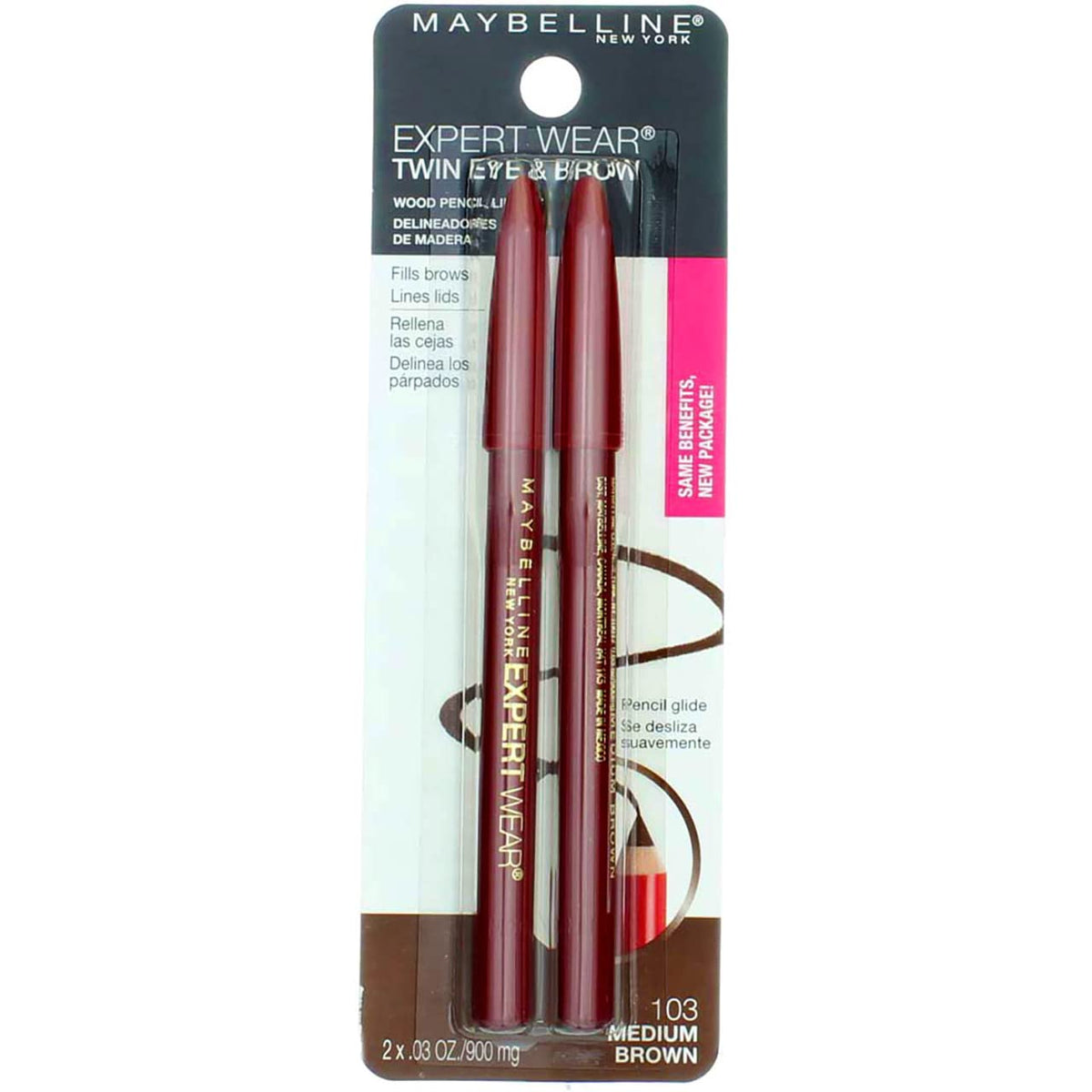 Maybelline New York Expert Wear Twin Brow & Eye Pencils Makeup, Blonde, 2 Count (Pack of 2)