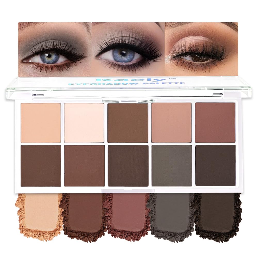 evpct Mauve Taupe Plum Matte Single Eye Shadow Palette Makeup for Older Women, Plum Lavender Purple Natural Cream Eyeshadow Palette for Green Eyes, High Pigment Mini Monochrome Eyeshadow