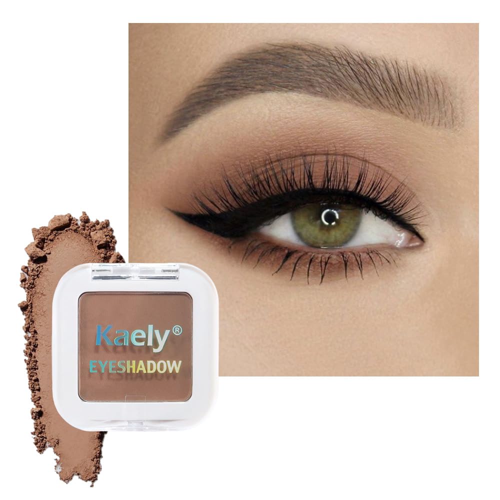 Kaely Dusty Pink Champagne Shimmer Single Eyeshadow Makeup, Rose Gold Neutral Powder Matte Eye Shadow for Older Women, Monochrome Eye Shadow Palette Pigmented Waterproof, Lightweight Blendable, 03