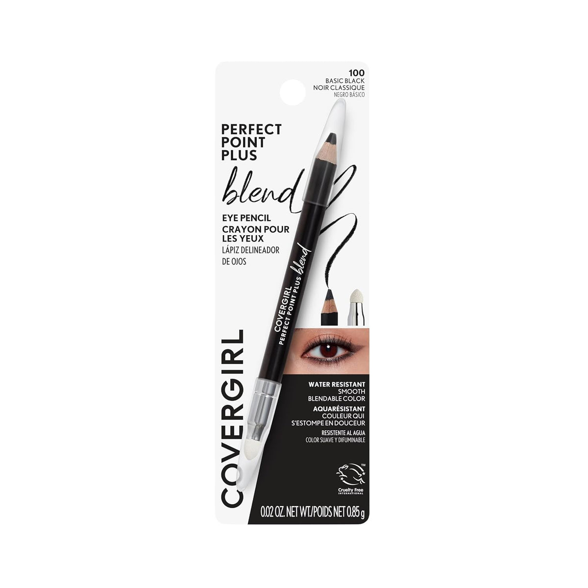 COVERGIRL Perfect Point Plus Blend Eyeliner Pencil - 100 - Basic Black, 0.02oz