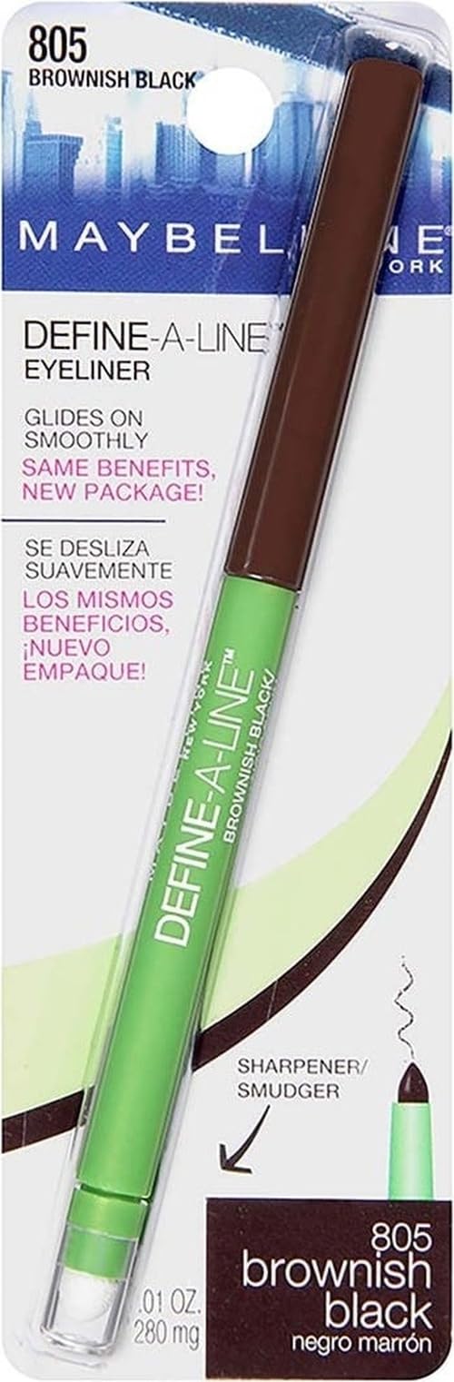 MAYBELLINE New York Define-A-Line Eyeliner, Ebony Black, 0.01 Ounce