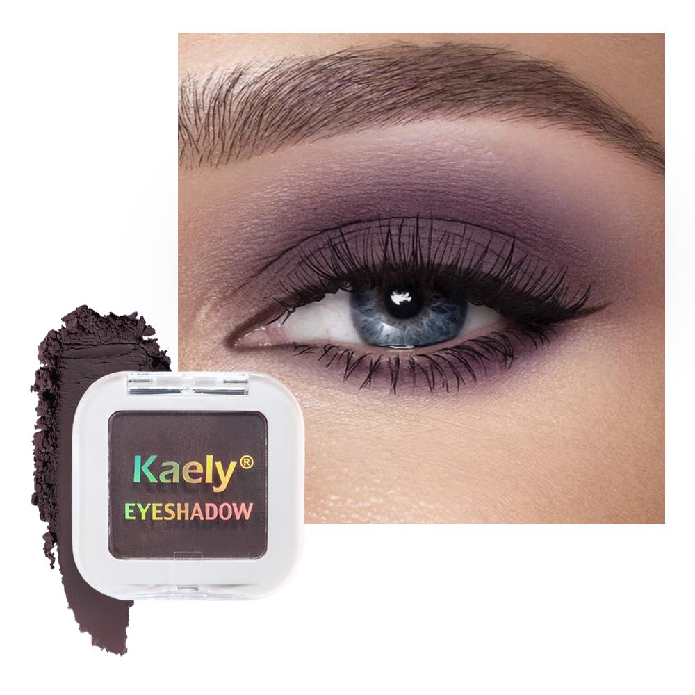 Kaely Dusty Pink Champagne Shimmer Single Eyeshadow Makeup, Rose Gold Neutral Powder Matte Eye Shadow for Older Women, Monochrome Eye Shadow Palette Pigmented Waterproof, Lightweight Blendable, 03