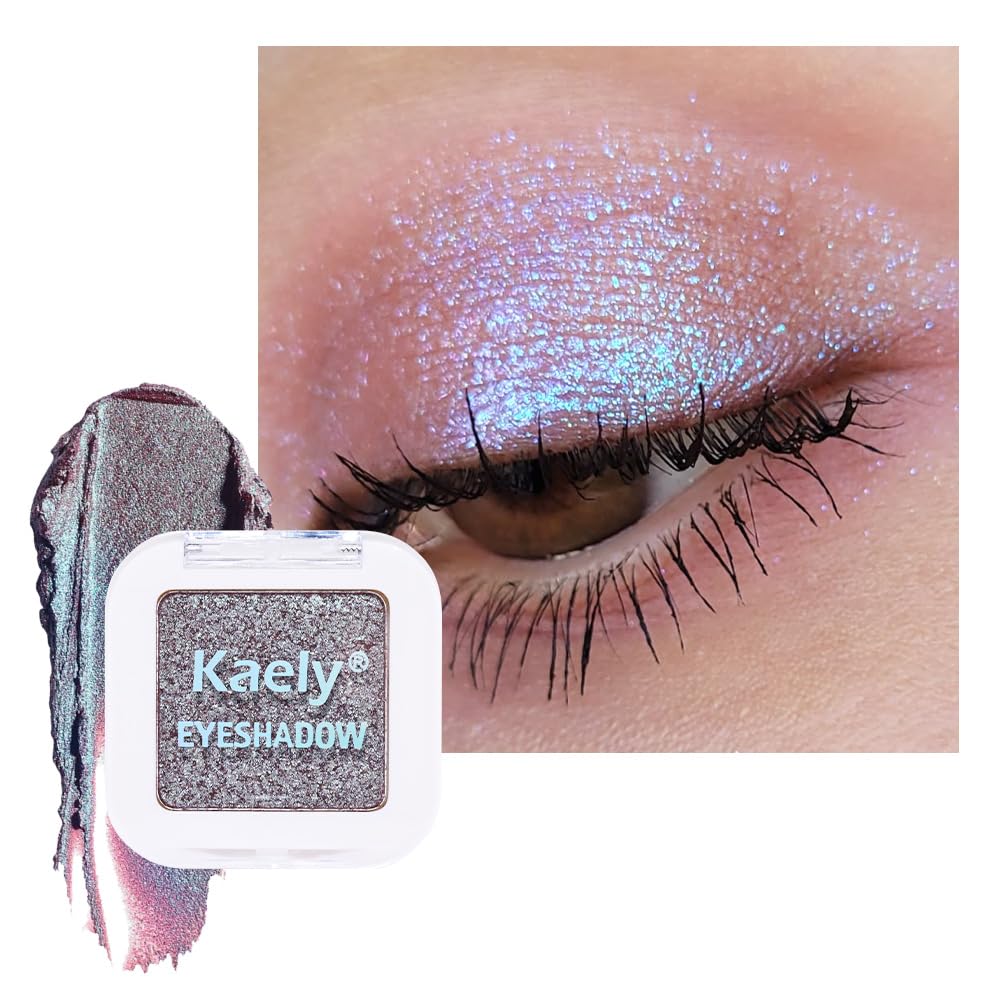 Kaely Dusty Pink Champagne Shimmer Single Eyeshadow Makeup, Rose Gold Neutral Powder Matte Eye Shadow for Older Women, Monochrome Eye Shadow Palette Pigmented Waterproof, Lightweight Blendable, 03