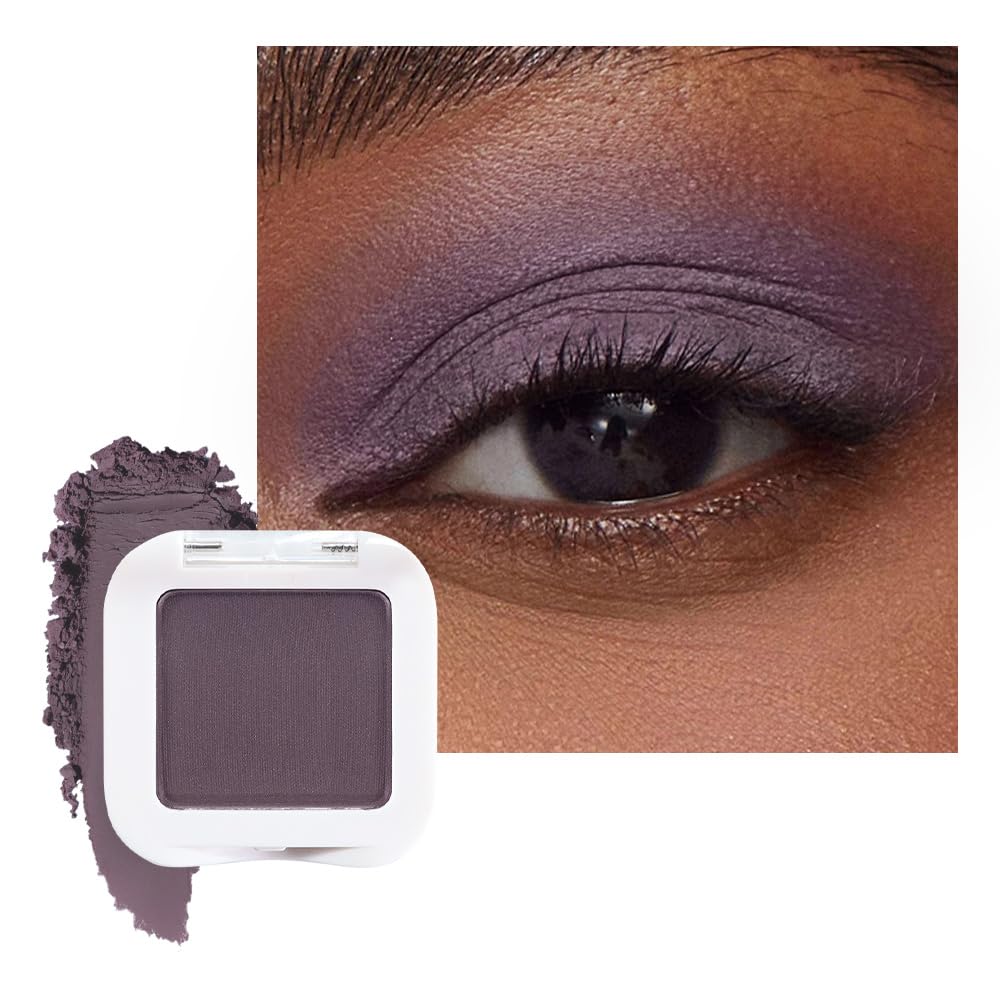 evpct Mauve Taupe Plum Matte Single Eye Shadow Palette Makeup for Older Women, Plum Lavender Purple Natural Cream Eyeshadow Palette for Green Eyes, High Pigment Mini Monochrome Eyeshadow