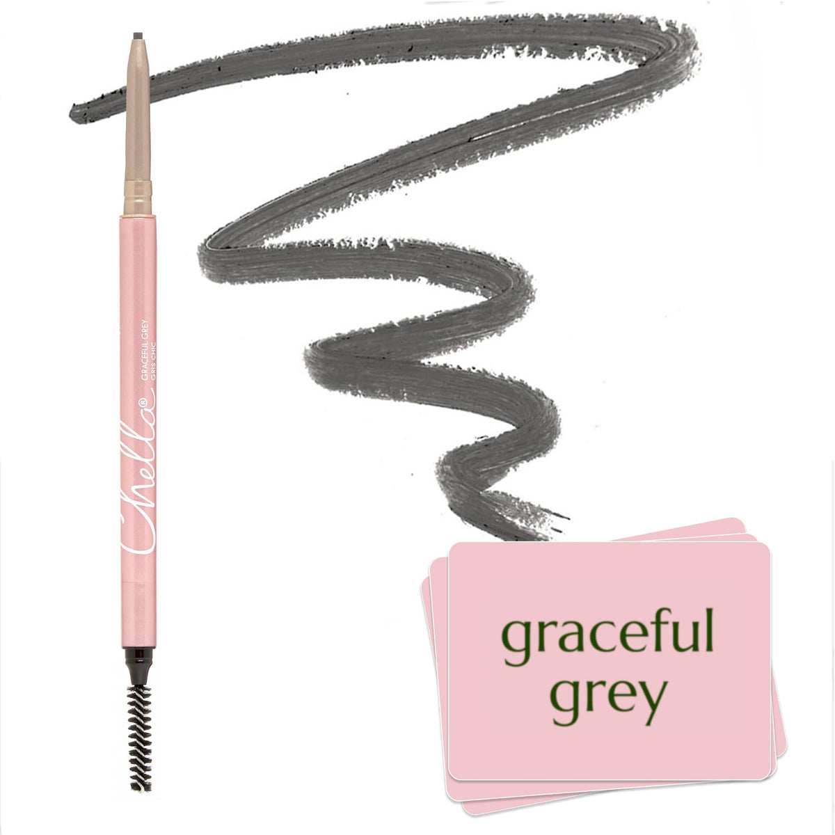 Chella Eyebrow Pencil, Long-Wear Definer with Precise Tip (Taupe)