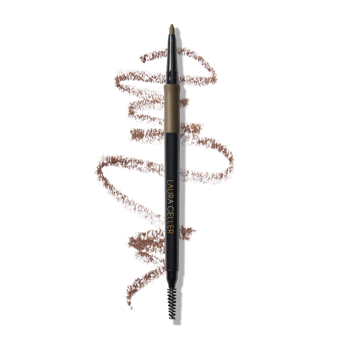 LAURA GELLER NEW YORK INKcredible Waterproof Brow Pencil- Blending Spoolie Brush - Long Lasting Eyebrow Filler (03 Medium Brown)