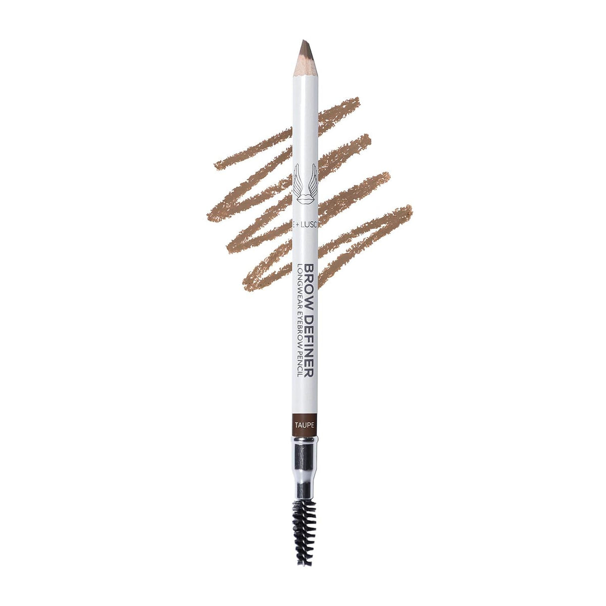 True + Luscious Brow Definer Pencil | Pomade and Powder Combo with Organic Castor Oil | Fills Shapes Eyebrows Waterproof Long-Lasting Vegan Cruelty-Free Clean Waterproof | Taupe (Universal)