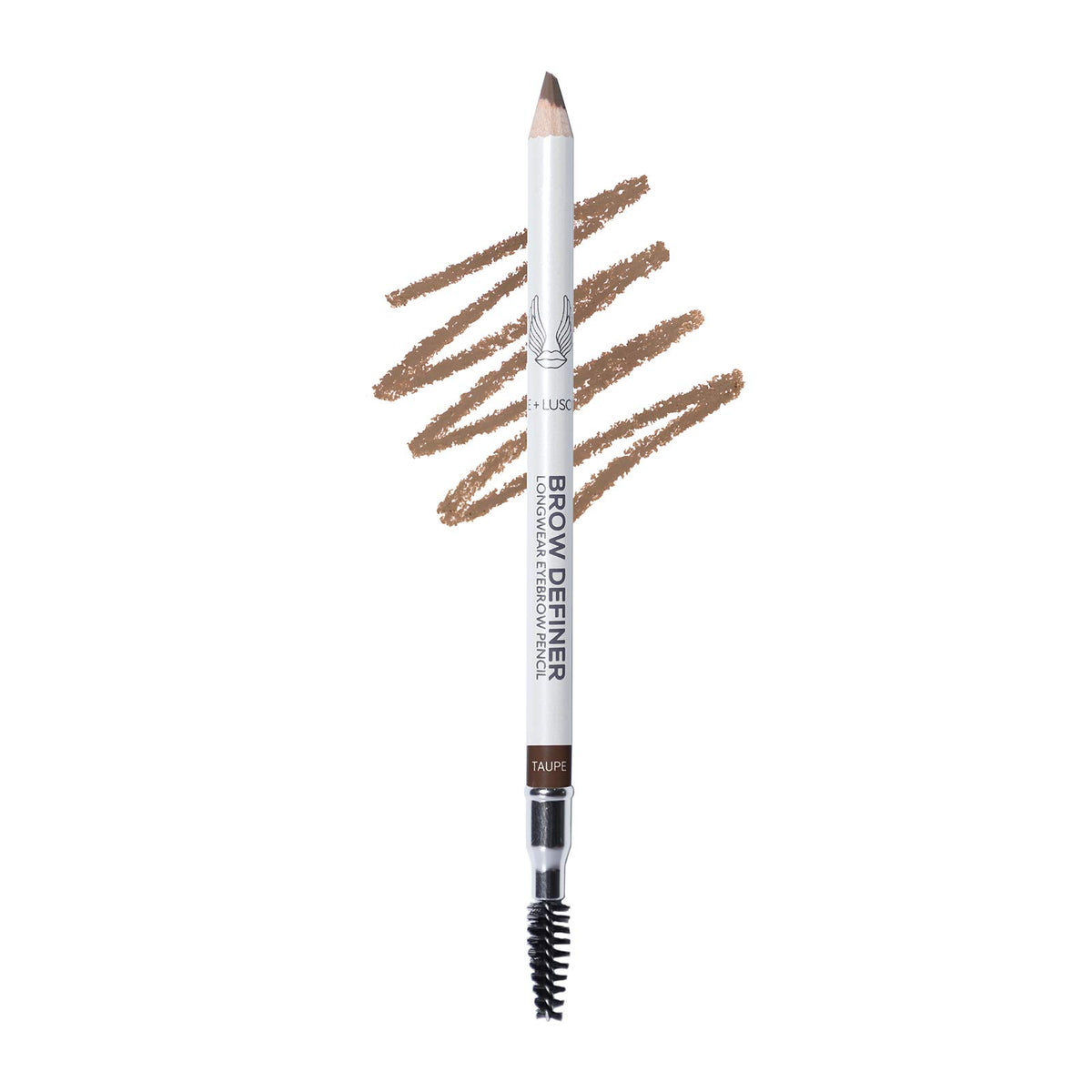 True + Luscious Brow Definer Pencil | Pomade and Powder Combo with Organic Castor Oil | Fills Shapes Eyebrows Waterproof Long-Lasting Vegan Cruelty-Free Clean Waterproof | Taupe (Universal)