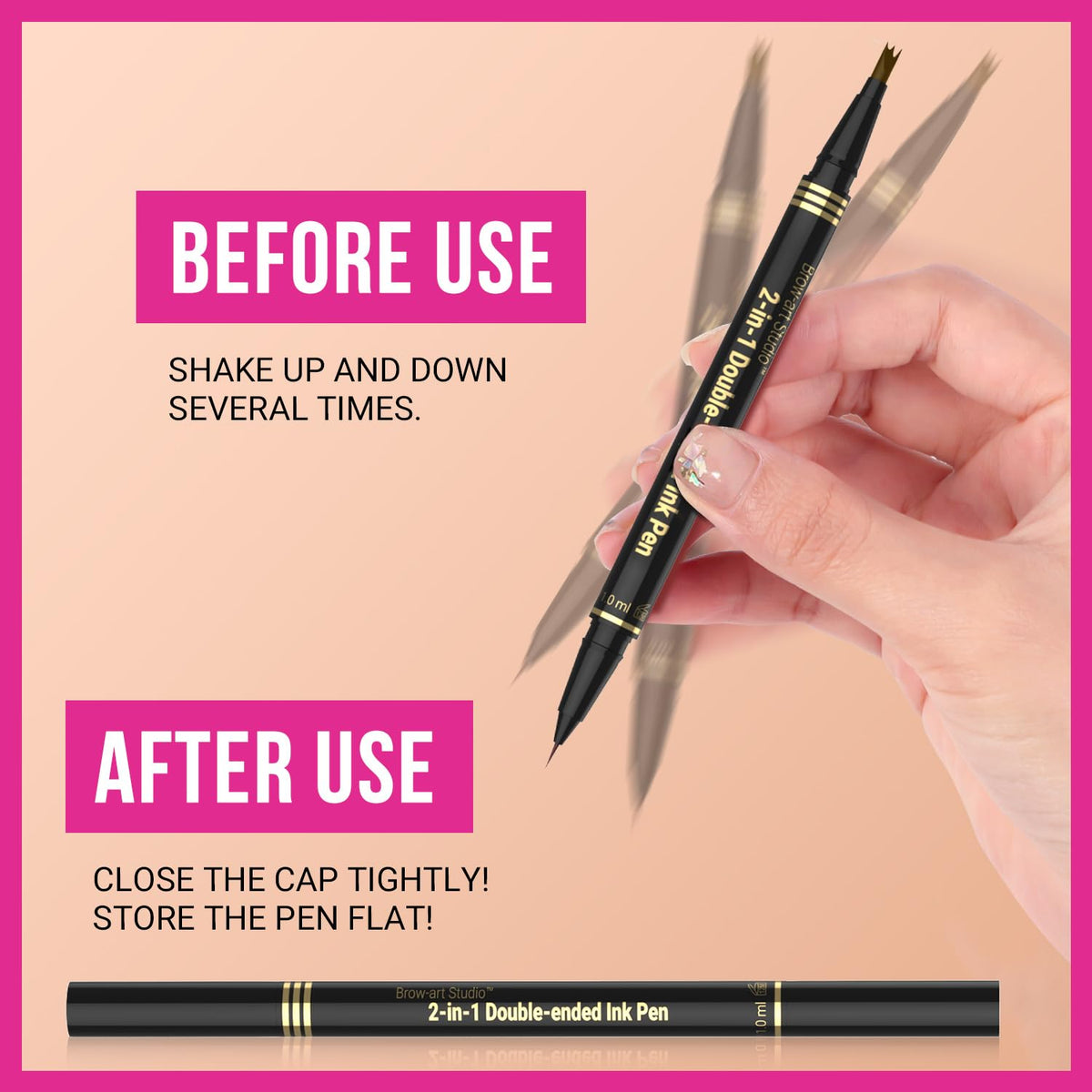 iMethod Dual-Ended Eyebrow Pen for Natural-Looking Brows, Light Brown