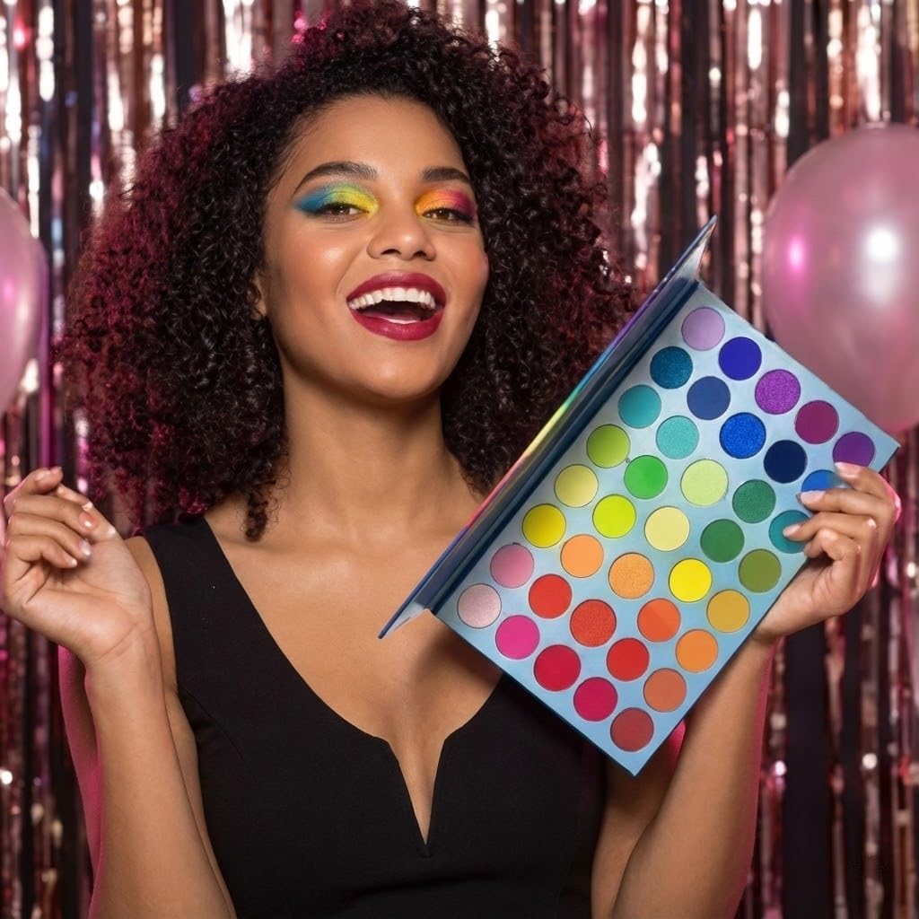 39 Colors Colorful Rainbow Eyeshadow Palette, Matte Metallic Shimmer