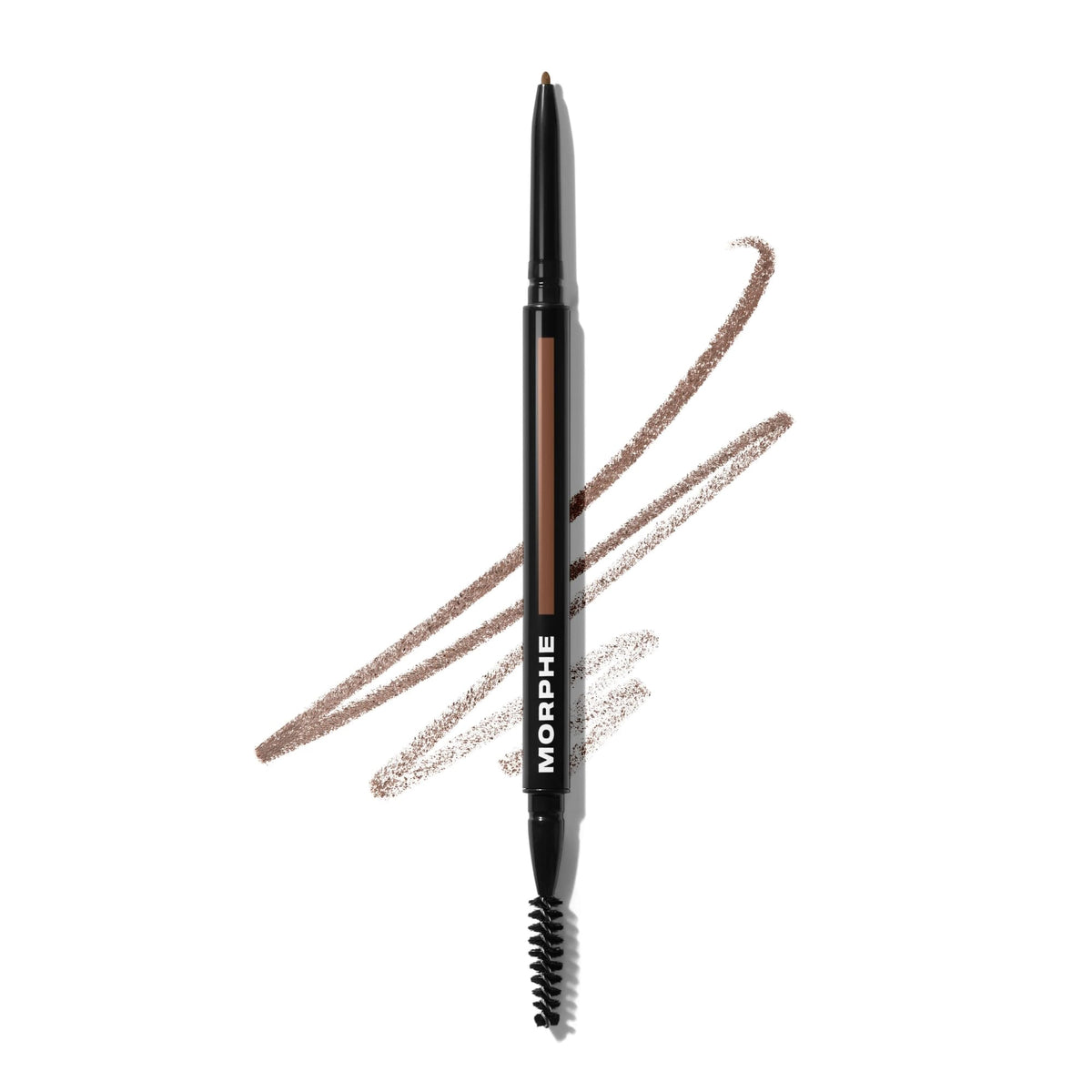 Morphe Micro Dual Eyebrow Pencil - Dual-Ended Brow Pencil Featuring a Retractable, Ultra-Precise, Pointed Tip - Richly Pigmented, Smooth-Gliding, Long-Lasting Wax Formula - Chocolate Mousse (0.003 oz)