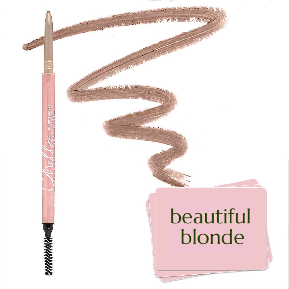 Chella Eyebrow Pencil, Long-Wear Definer with Precise Tip (Taupe)
