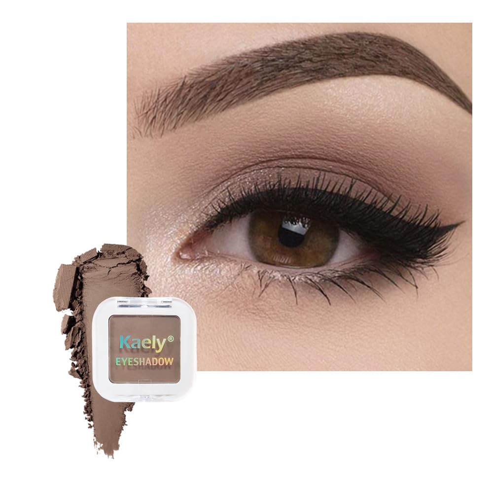 Kaely Dusty Pink Champagne Shimmer Single Eyeshadow Makeup, Rose Gold Neutral Powder Matte Eye Shadow for Older Women, Monochrome Eye Shadow Palette Pigmented Waterproof, Lightweight Blendable, 03