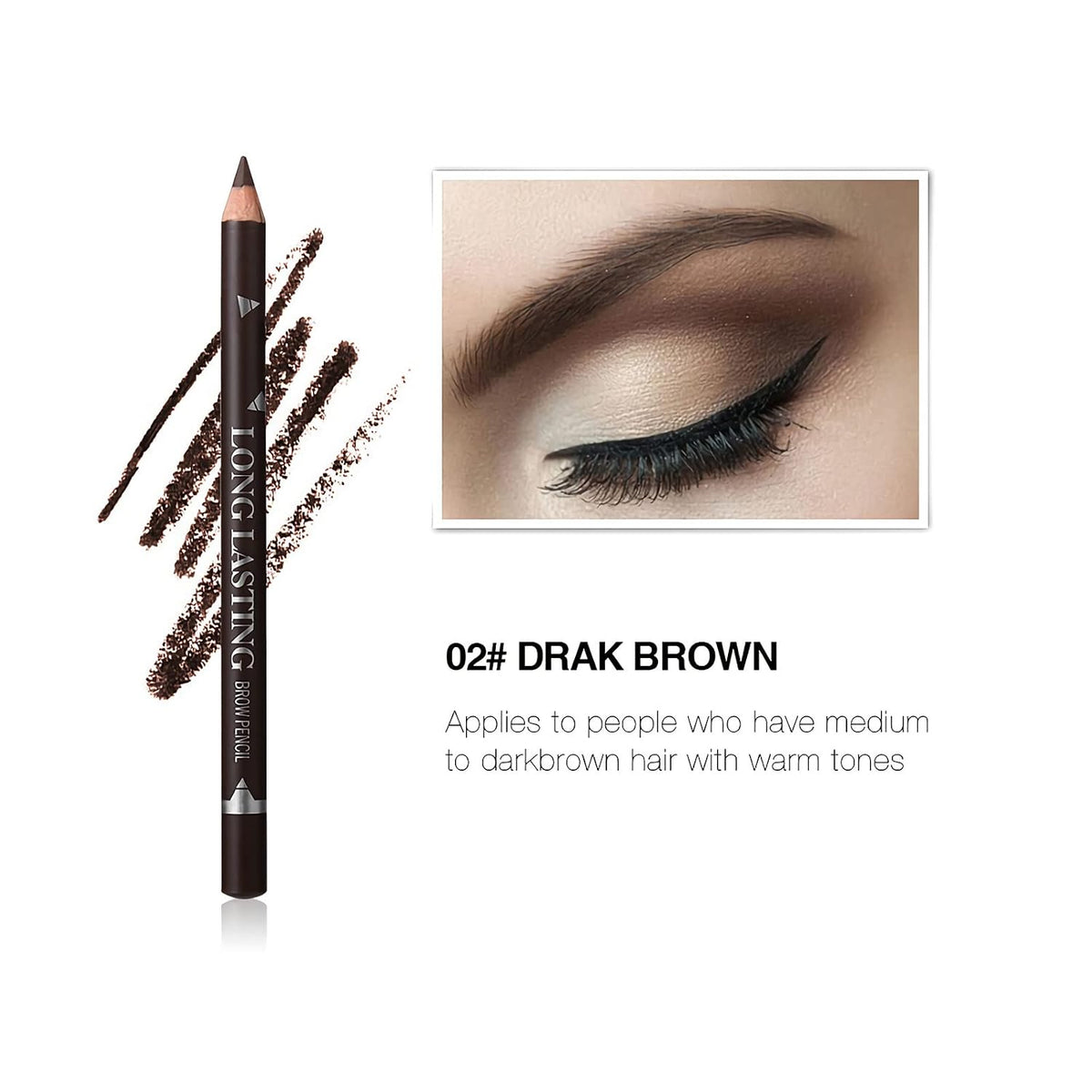 Eye Brow Pencil Set, 12 Pcs Dark Brown Eyebrow Pencils for Women
