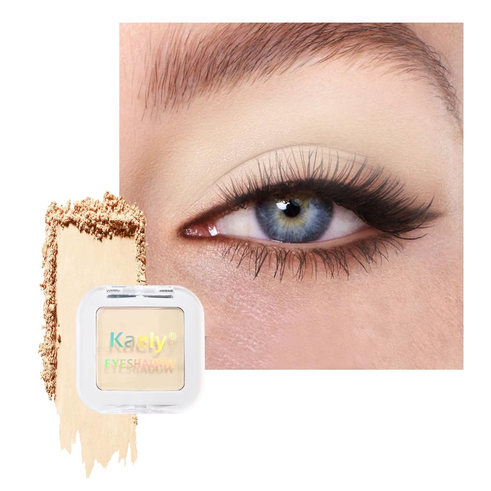 Kaely Dusty Pink Champagne Shimmer Single Eyeshadow Makeup, Rose Gold Neutral Powder Matte Eye Shadow for Older Women, Monochrome Eye Shadow Palette Pigmented Waterproof, Lightweight Blendable, 03