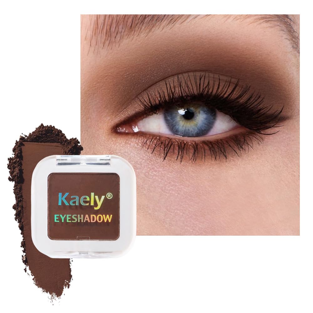 Kaely Dusty Pink Champagne Shimmer Single Eyeshadow Makeup, Rose Gold Neutral Powder Matte Eye Shadow for Older Women, Monochrome Eye Shadow Palette Pigmented Waterproof, Lightweight Blendable, 03