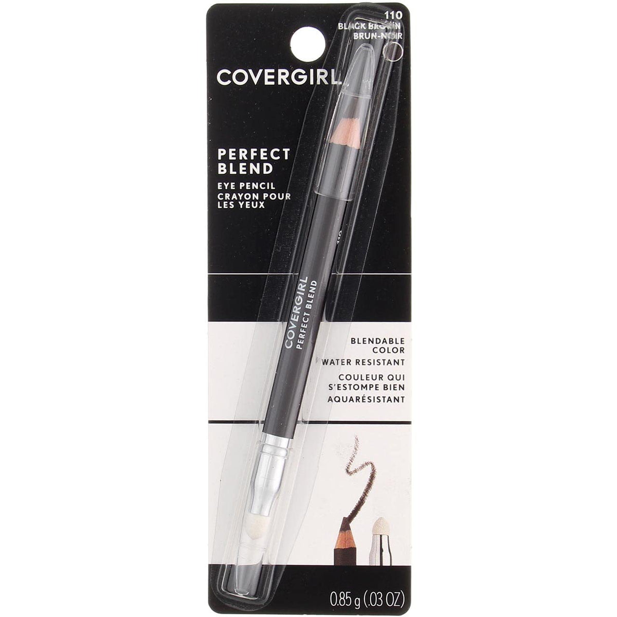COVERGIRL Perfect Point Plus Blend Eye Pencil, Black Brown