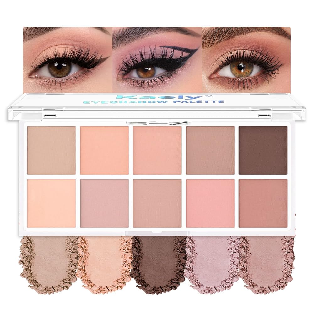 evpct Mauve Taupe Plum Matte Single Eye Shadow Palette Makeup for Older Women, Plum Lavender Purple Natural Cream Eyeshadow Palette for Green Eyes, High Pigment Mini Monochrome Eyeshadow