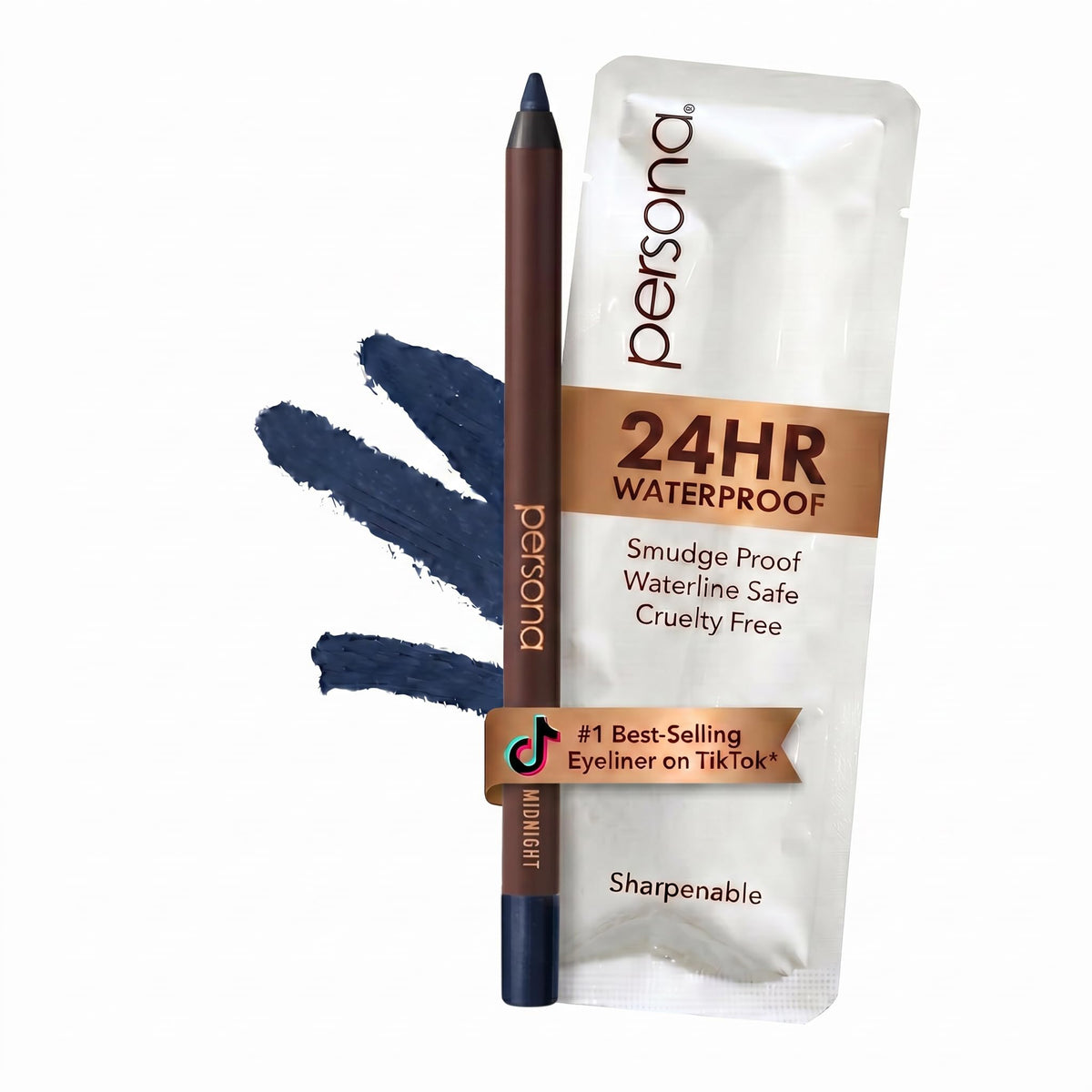 PERSONA 24HR Chocolate Waterproof Eyeliner Pencil, Creamy & Sharpenable
