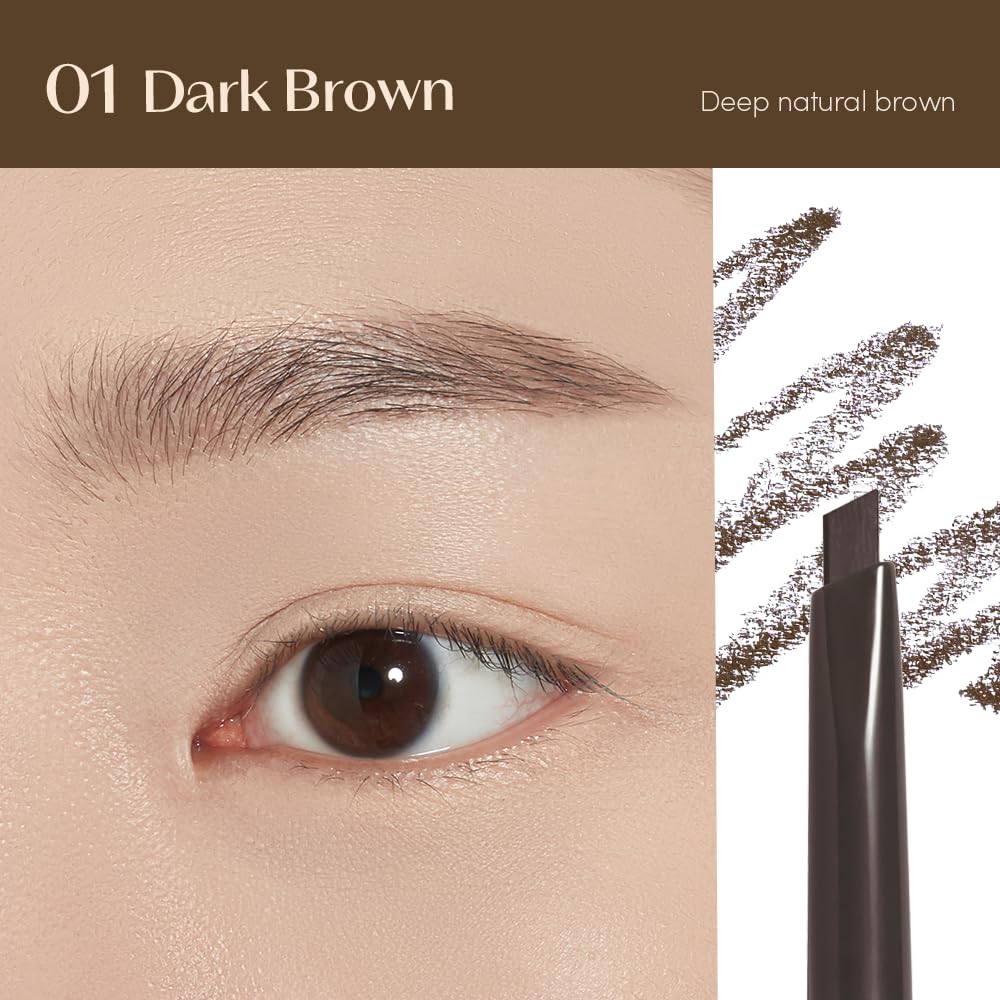ETUDE Drawing Eye Brow Pro (Dark Brown) Eyebrow Pencil for women, Microblading, Long Lasting, Soft Textured Natural Daily Look, Korean Makeup, Beauty (0.008 Ounce)