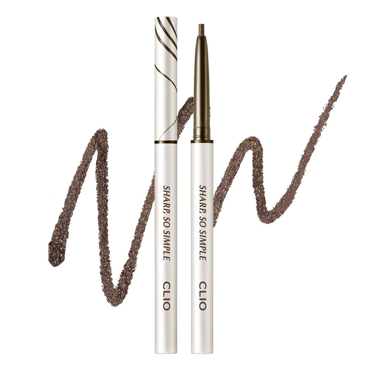 CLIO Sharp So Simple Waterproof Pencil Liner, 2mm Ultra-Slim Thin Precision Tip, Tug Free Glide, Smudge Proof Long Wear Formula, Safe for Sensitive Eyes, Easy Control For Daily Makeup (001 Black)