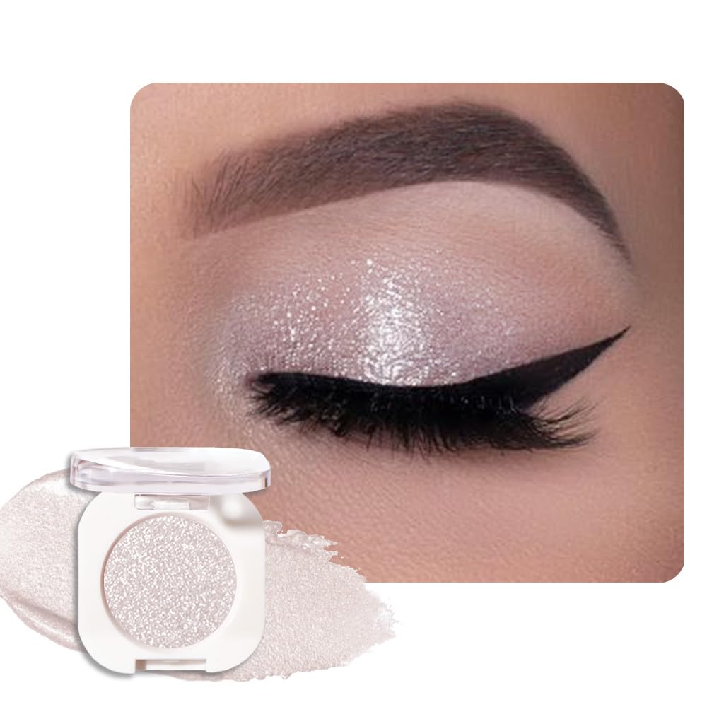 Champagne Shimmer Cream Eyeshadow, Light Gold Sheer Metallic Glow Glitter Eye Shadow for Mature Skin, Lightweight Blendable, Subtle Shimmer, Crease-Proof, Vegan & Cruelty-Free Sombras para Ojos