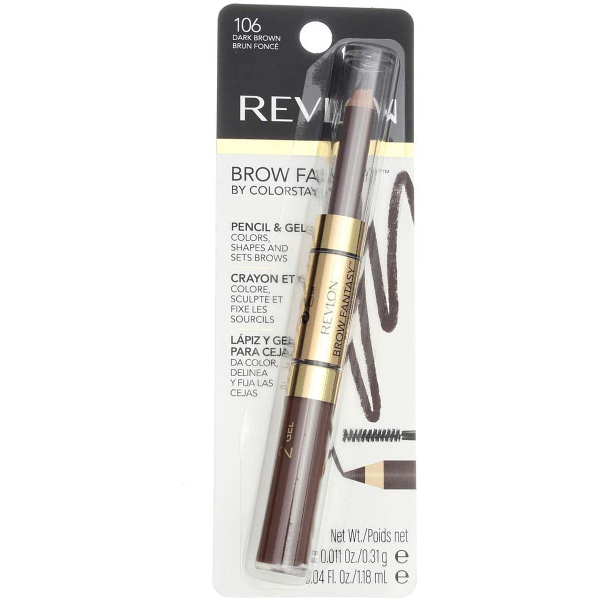 Revlon ColorStay Brow Fantasy Pencil & Gel, 002 Soft Brown