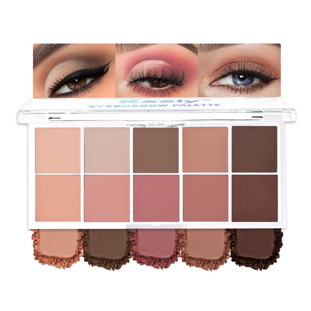 evpct Mauve Taupe Plum Matte Single Eye Shadow Palette Makeup for Older Women, Plum Lavender Purple Natural Cream Eyeshadow Palette for Green Eyes, High Pigment Mini Monochrome Eyeshadow