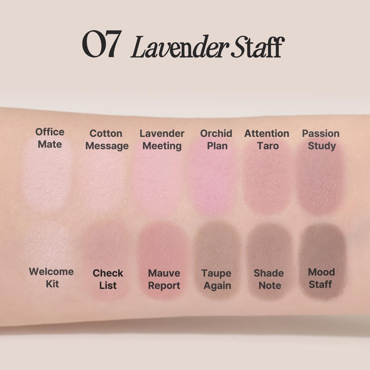 CLIO Pro Eye Palette Air, 12-Color Eye Shadow Palette, Matte Shimmer Mix, Air-Fit Blendable Pigmented Buildable Color, Low Fallout, Cool Mauve Neutral Tone, Daily Korean Makeup (07 LAVENDER STAFF)