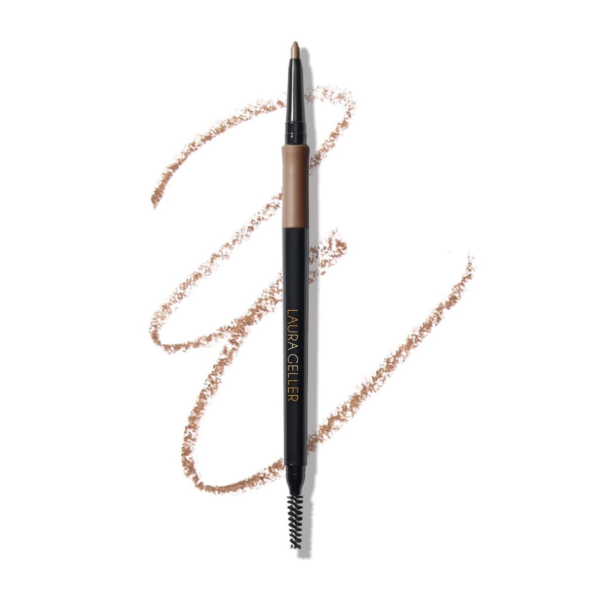 LAURA GELLER NEW YORK INKcredible Waterproof Brow Pencil- Blending Spoolie Brush - Long Lasting Eyebrow Filler (03 Medium Brown)