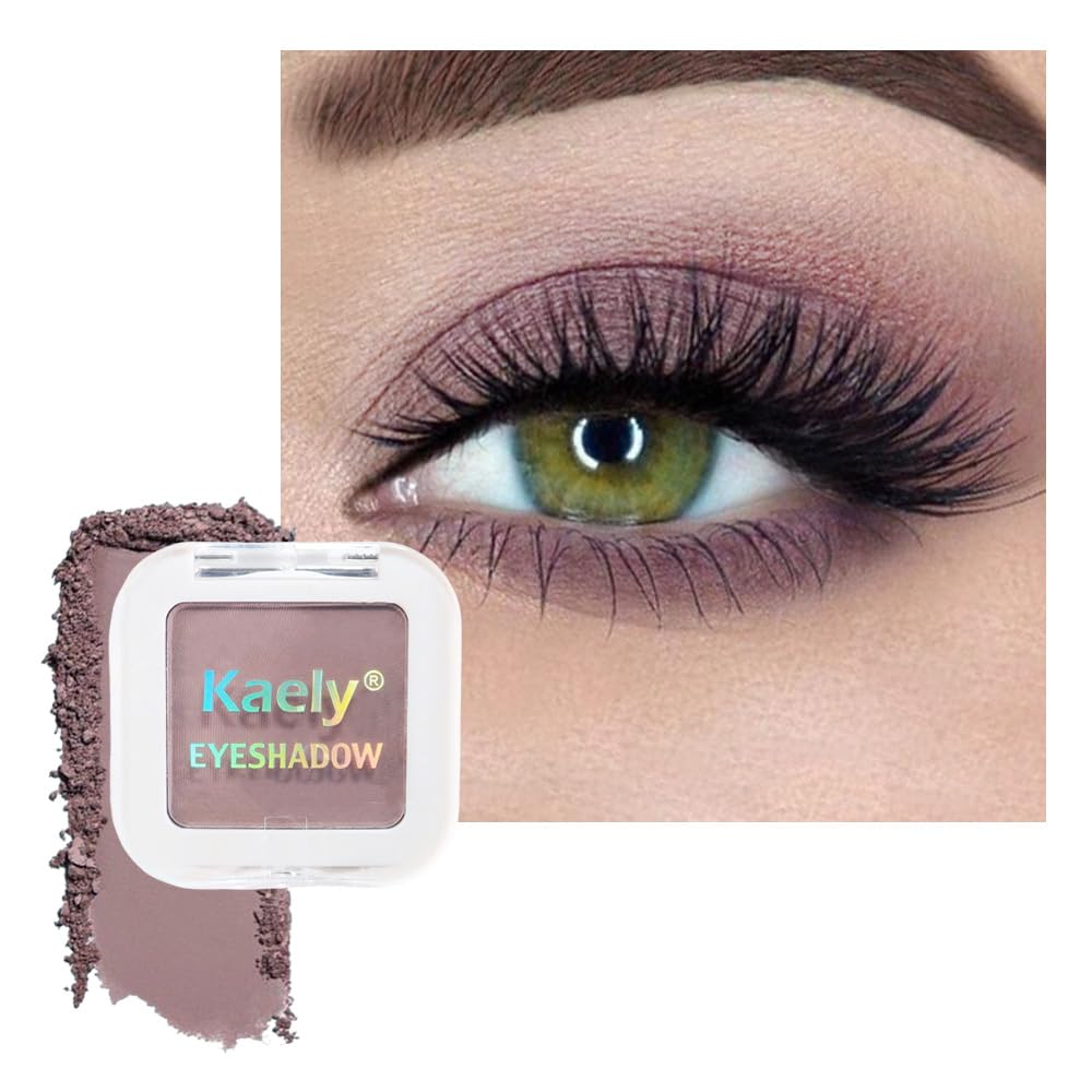 Kaely Dusty Pink Champagne Shimmer Single Eyeshadow Makeup, Rose Gold Neutral Powder Matte Eye Shadow for Older Women, Monochrome Eye Shadow Palette Pigmented Waterproof, Lightweight Blendable, 03