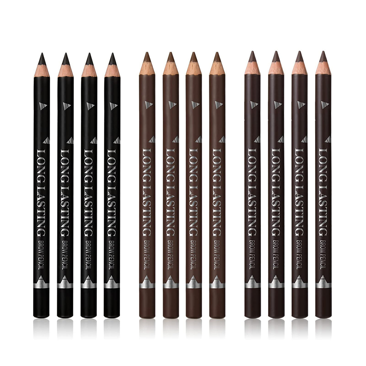 Eye Brow Pencil Set, 12 Pcs Dark Brown Eyebrow Pencils for Women