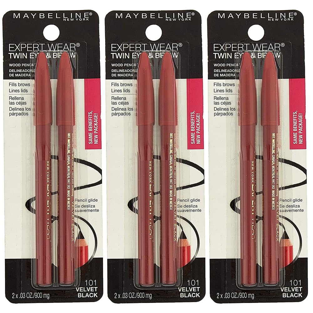 Maybelline New York Expert Wear Twin Brow & Eye Pencils Makeup, Blonde, 2 Count (Pack of 2)